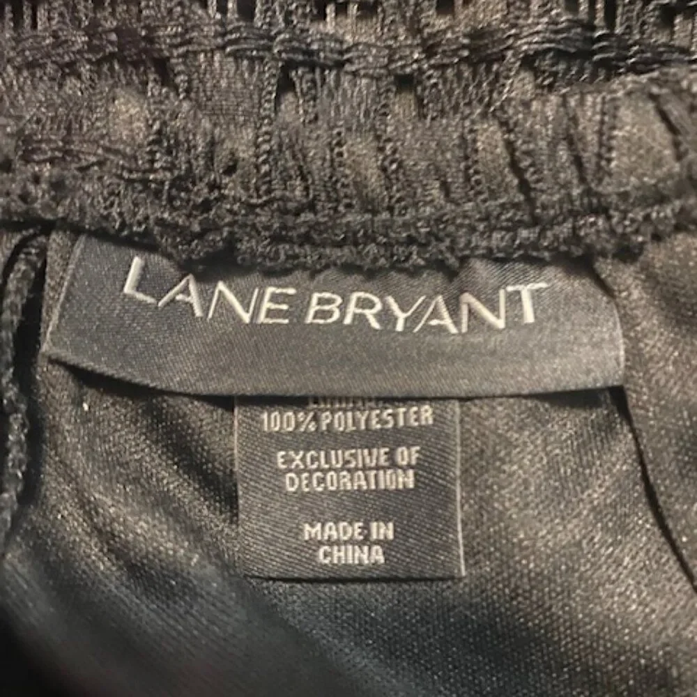 Lane Bryant Black eyelet back zip pencil skirt, size 14